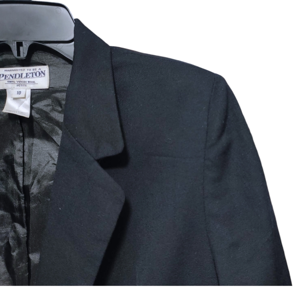 Pendleton Black Classic Single Button Wool Blazer… - image 4
